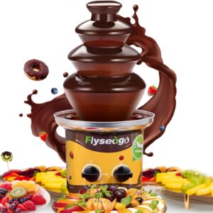 flyseago 4 tiers chocolate fountain machine upgraded professional fondue fountain easy cleaning hot nacho cheese fountain for party, gathering, wedding, rental