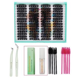 bodermincer xxxl tray d curl 280 clusters diy lashes extensions kit at home (12mm lashes kit)