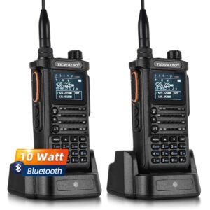 (𝟐𝐧𝐝 𝐆𝐞𝐧) tidradio td-h8 10w highpower ham radio handheld with app bluetooth wireless programming, two way radios long range with 2500mha 𝐓𝐲𝐩𝐞-𝐂 large battery, large color screen(2 pack)
