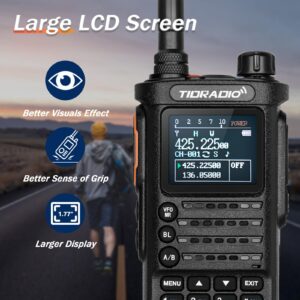 (𝟐𝐧𝐝 𝐆𝐞𝐧) TIDRADIO TD-H8 10W HighPower Ham Radio Handheld with APP Bluetooth Wireless Programming, Two Way Radios Long Range with 2500mHA 𝐓𝐲𝐩𝐞-𝐂 Large Battery, Large Color Screen(2 Pack)