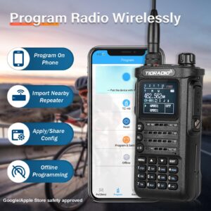 (𝟐𝐧𝐝 𝐆𝐞𝐧) TIDRADIO TD-H8 10W HighPower Ham Radio Handheld with APP Bluetooth Wireless Programming, Two Way Radios Long Range with 2500mHA 𝐓𝐲𝐩𝐞-𝐂 Large Battery, Large Color Screen(2 Pack)