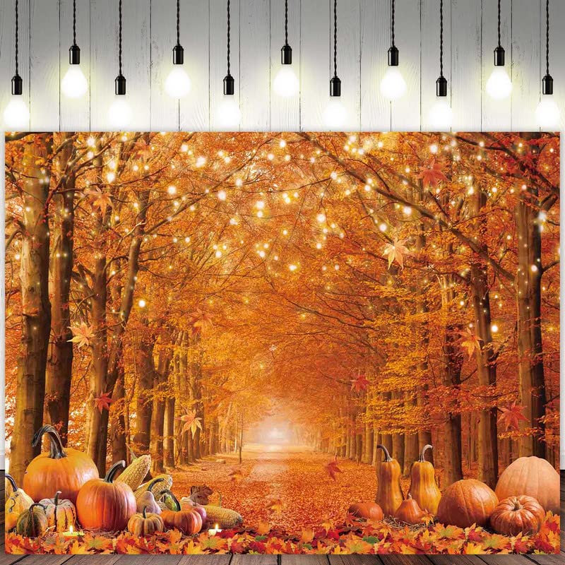 Swepuck 10x8ft Fall Photography Backdrop Autumn Maple Leaves Pumpkin Friendsgiving Background Thanksgiving Party Supplies Farm Harvest Banner Photo Booth