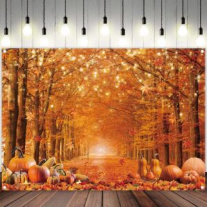 Swepuck 7x5ft Fall Photography Backdrop Autumn Maple Leaves Pumpkin Friendsgiving Background Thanksgiving Party Supplies Farm Harvest Banner Photo Booth