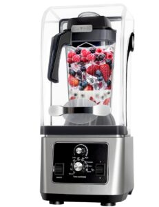 cavlhils commercial blender for kitchen, 2200w professional-grade power blender with soundproof cover, electric variable speed processor for shakes and smoothies, 88 oz container & 48000 rpm