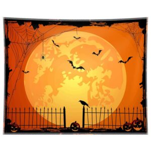 swepuck 10x8ft orange halloween photo backdrop for parties large pumpkin patch moon picture photography background kids witch haunted house decorations banner