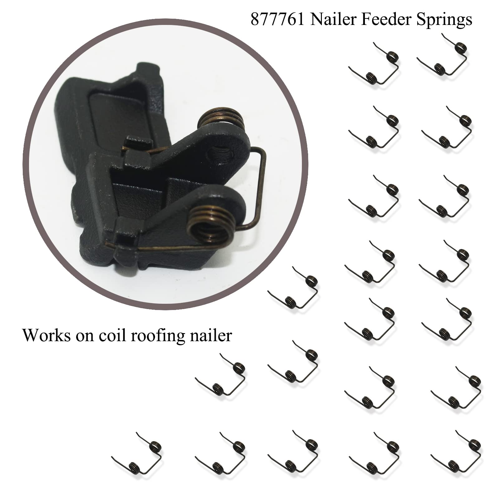 20 Pcs 877761 Nailer Feeder Springs for Coil Roofing Nailer, Fit NV45AA, NV45AB, NV45AB2, NV45AB2S, NV45AE Coil Nailers