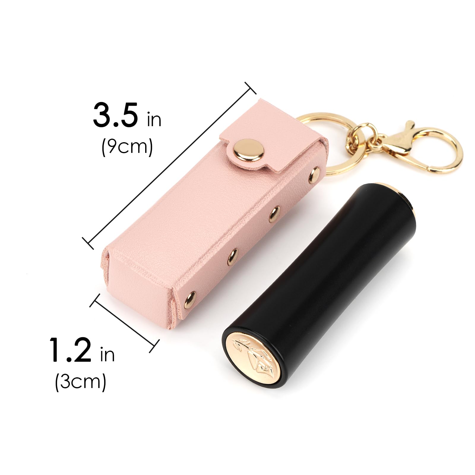 Adorila 2 Pack Lipstick Case Keychain, Soft Leather Chapstick Holder for Women, Potable Clip-on Sleeve Lipstick Pouch (Green & Pink)
