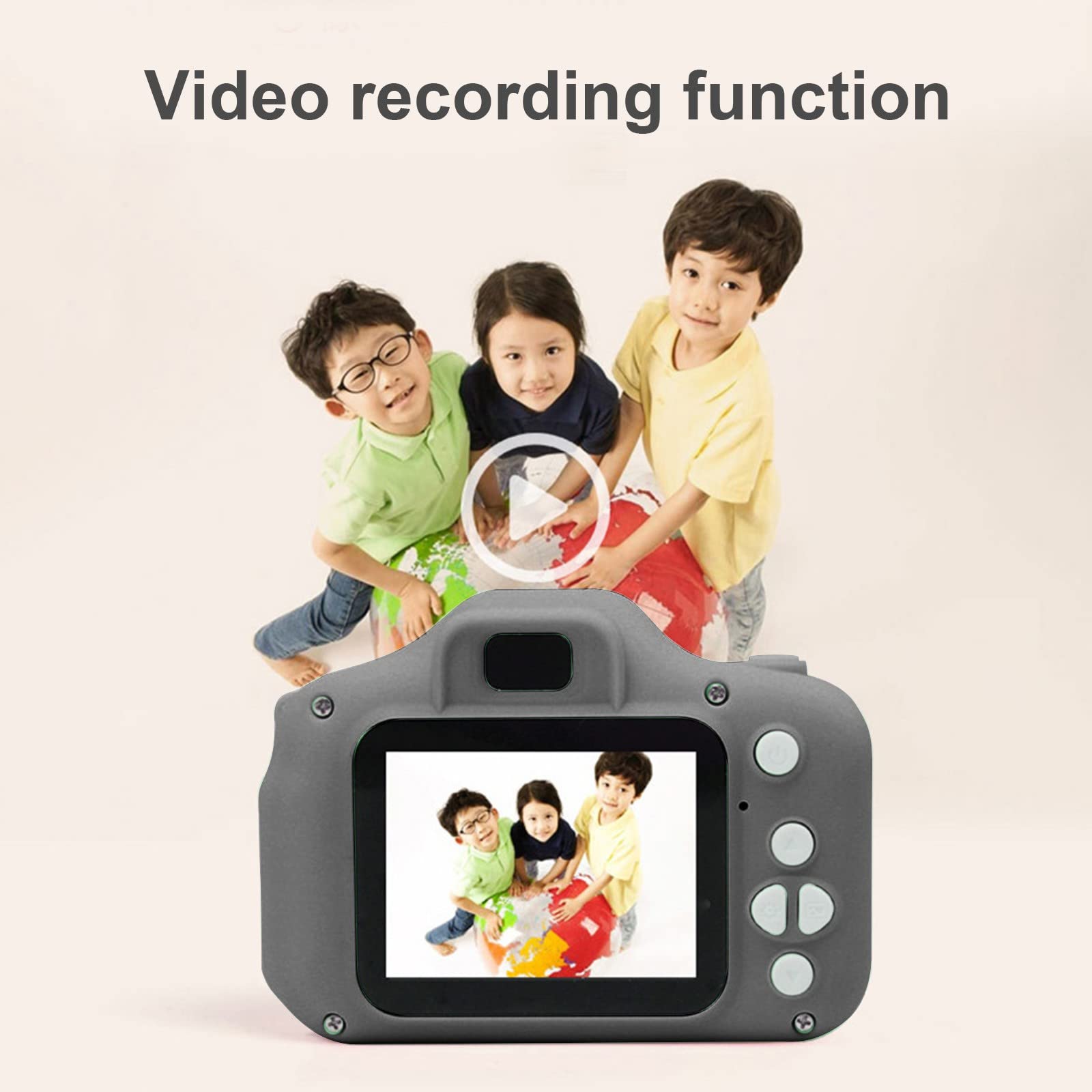 Children's Silicone Cover High-Definition Digital Camera - Multifunctional HD 1080P Front and Rear Dual Camera Can Take Pictures Recorded Eye Protection Screen Children's Mini