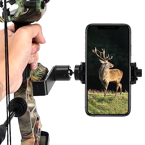 KEAUP Universal Phone Holder 360° Smartphone Compound Bow Adapter Mobile Phone Holder for Archery Hunting Photos and Video