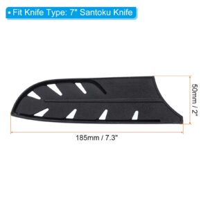 PATIKIL Plastic Safety Knife Cover Sleeves for 7" Santoku Knife, 2 Pack Knives Edge Guard Blade Protector Universal Knife Sheath for Kitchen, Black