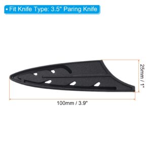 PATIKIL Plastic Safety Knife Cover Sleeves for 3.5" Paring Knife, 2 Pack Knives Edge Guard Blade Protector Universal Knife Sheath for Kitchen, Black