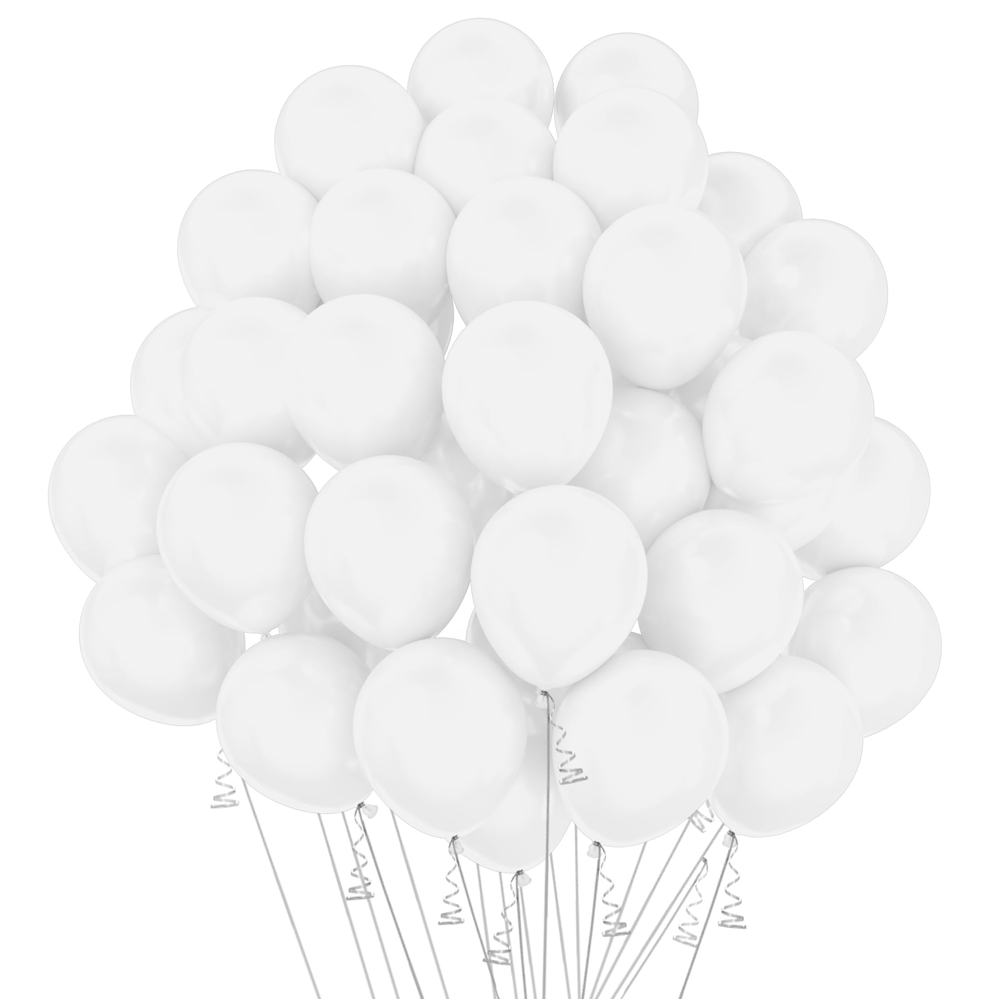 White Balloons, 50 PCS 12 Inch, White Balloon Garland, Matte White Balloons, White Latex Balloons, Balloons for Arch Decoration, Balloons for Birthday Wedding Baby Shower Party Decorations