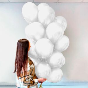 White Balloons, 50 PCS 12 Inch, White Balloon Garland, Matte White Balloons, White Latex Balloons, Balloons for Arch Decoration, Balloons for Birthday Wedding Baby Shower Party Decorations