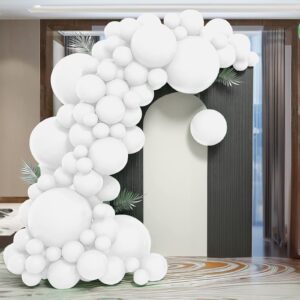 White Balloons, 50 PCS 12 Inch, White Balloon Garland, Matte White Balloons, White Latex Balloons, Balloons for Arch Decoration, Balloons for Birthday Wedding Baby Shower Party Decorations