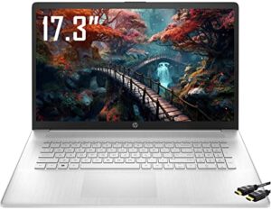 hp 2023 flagship newest 17.3" hd+ business laptop, intel 4-core i3-1125g4(> i5-1035g7), 32gb ram, 1tb ssd, lightweight, fast charge, bluetooth, wifi, numeric keypad, webcam, w/hdmi, win 11 s, silver