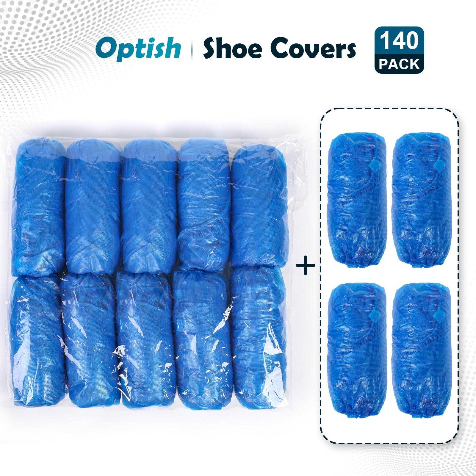 Optish 140 Pack 70 Pairs Shoe Covers Disposable Non Slip, Shoe Booties Covers Dust proof for Indoors Protect Your Shoes, Floor, Carpet