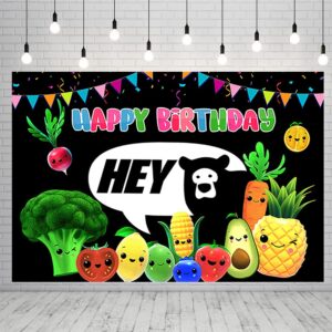 fruit backdrop for hey bear sensory fruit birthday party supplies 99x78in fruit banner for baby shower birthday party decoration