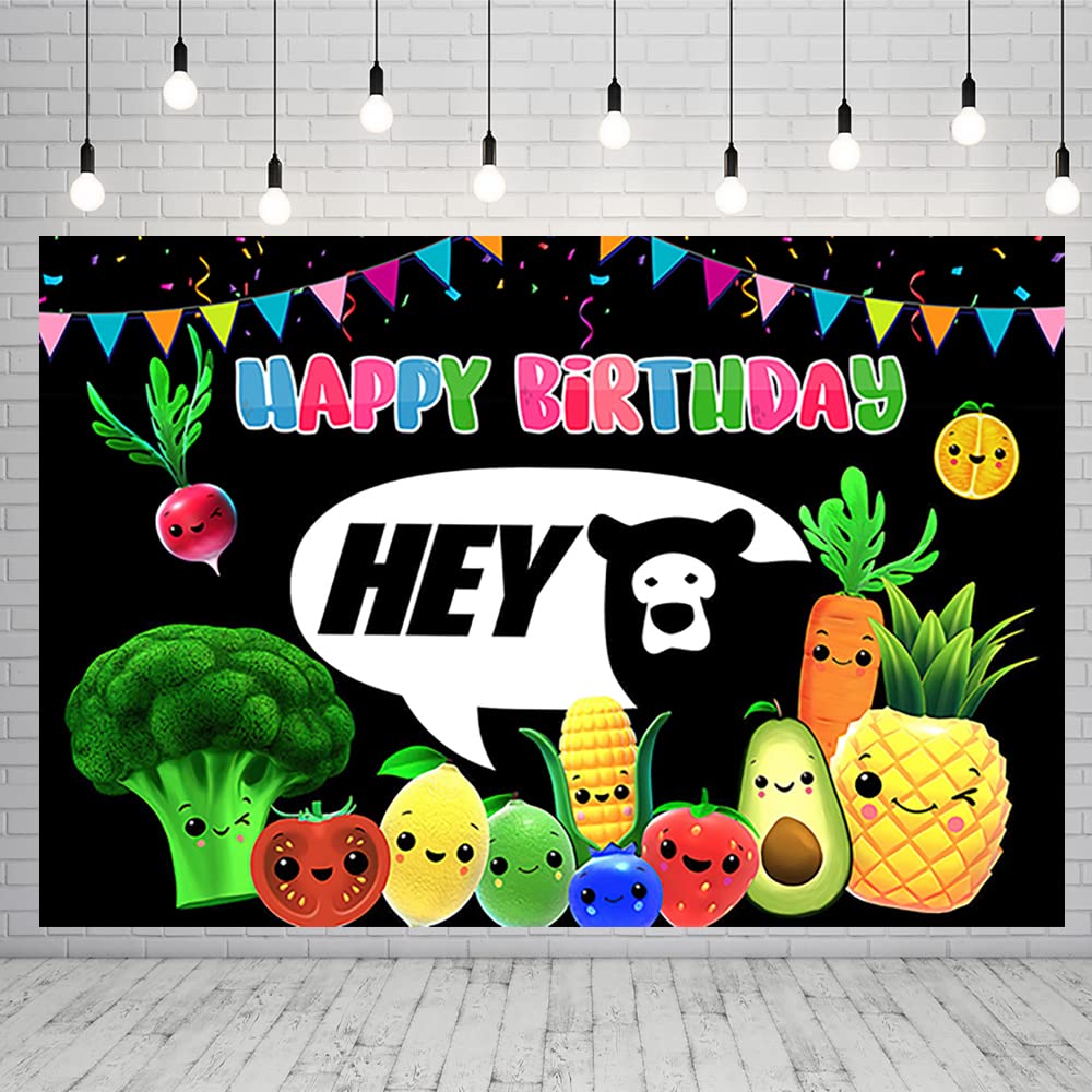 Fruit Backdrop for Hey Bear Sensory Fruit Birthday Party Supplies 99x78in Fruit Banner for Baby Shower Birthday Party Decoration