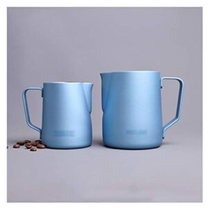 gravy boat 304 stainless steel pointed mouth milk foam cup coffee can personalized butter can pitcher coffee utensils suitable for latte cappuccino cocoa sauce jug (color : 2 blue)