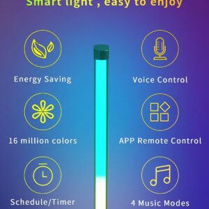 LPMYLMC Smart Floor Lamp Works with Alexa, Modern Led Floor Lamp with Remote, Voice & App Control, Music Sync, 16 Million Color Changing, Mood Lighting Smart RGB Floor Lamps for Living Room Bedroom…