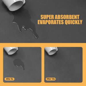 Under Sink Mat for Kitchen Super Absorbent, Quick Dry Kitchen Bathroom Cabinet Mat, 34" X 22" Or Smaller Cut to Fit Under Sink Drip Tray, Under Sink Liner Easy to Clean- Dark Grey