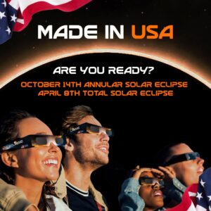 AAA Eclipse (50 PACK Solar Eclipse Glasses - AAS Approved 2024 - Made in USA - ISO Certified 12312-2 & CE Certfied Direct Solar Eclipse Viewing Glasses