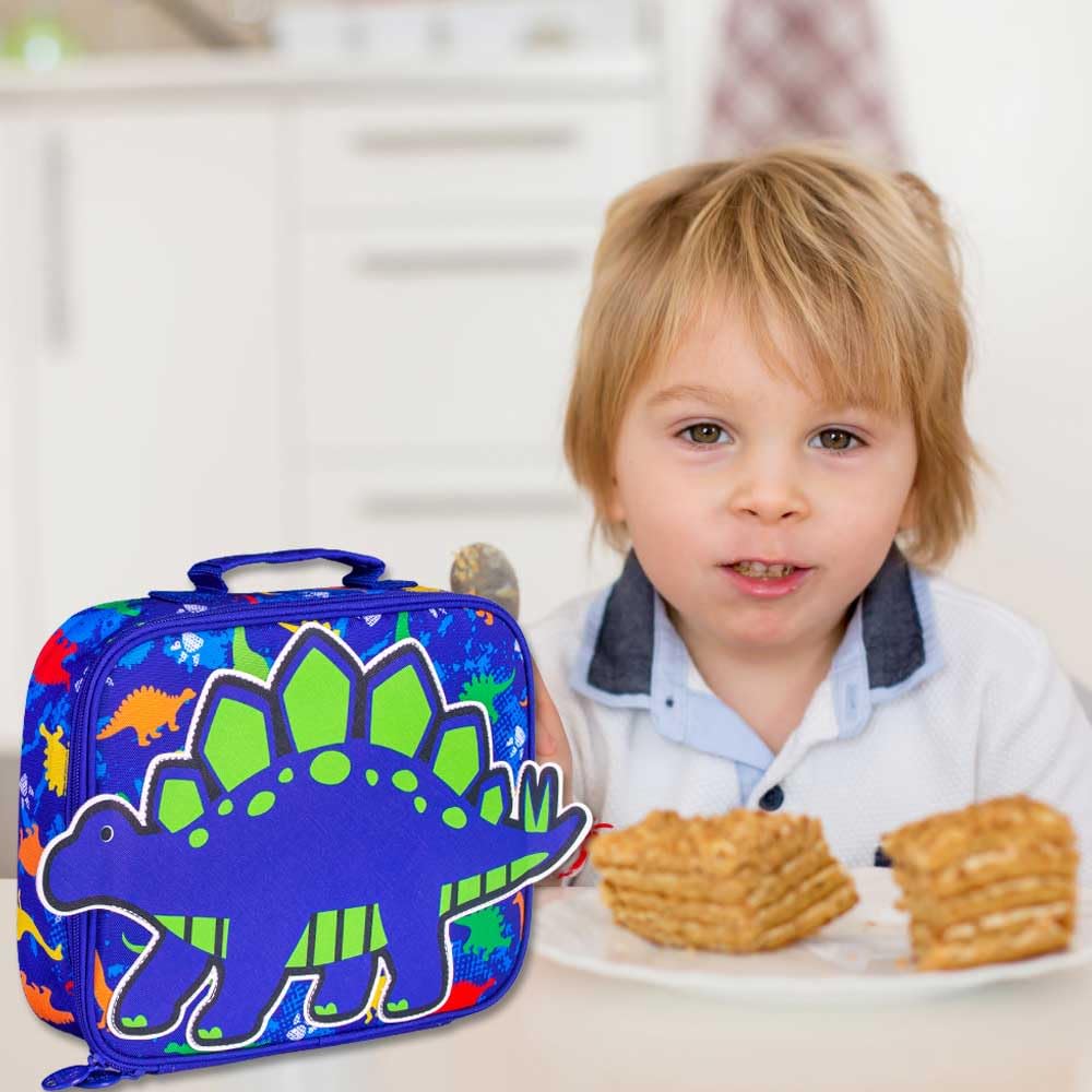3PCS Dinosaur Backpack, 16" Boys Bookbag and Lunch Box for Kids, Preschool Backpacks for Elementary Students