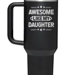 BETHEGIFT Gifts for Dad from Awesome Daughter - Dad Gifts from Daughter - Birthday Gifts for Dad from Daughter - Funny Cool Gifts for Dad - Dad Tumbler 40oz with Handle, Black