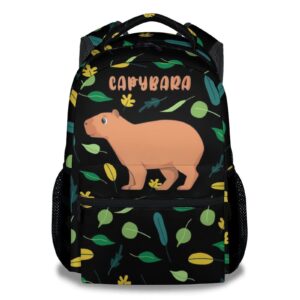 cuspcod capybara backpack for girls boys, 16 inch school bookbag with adjustable straps, travel bag durable, lightweight, large capacity