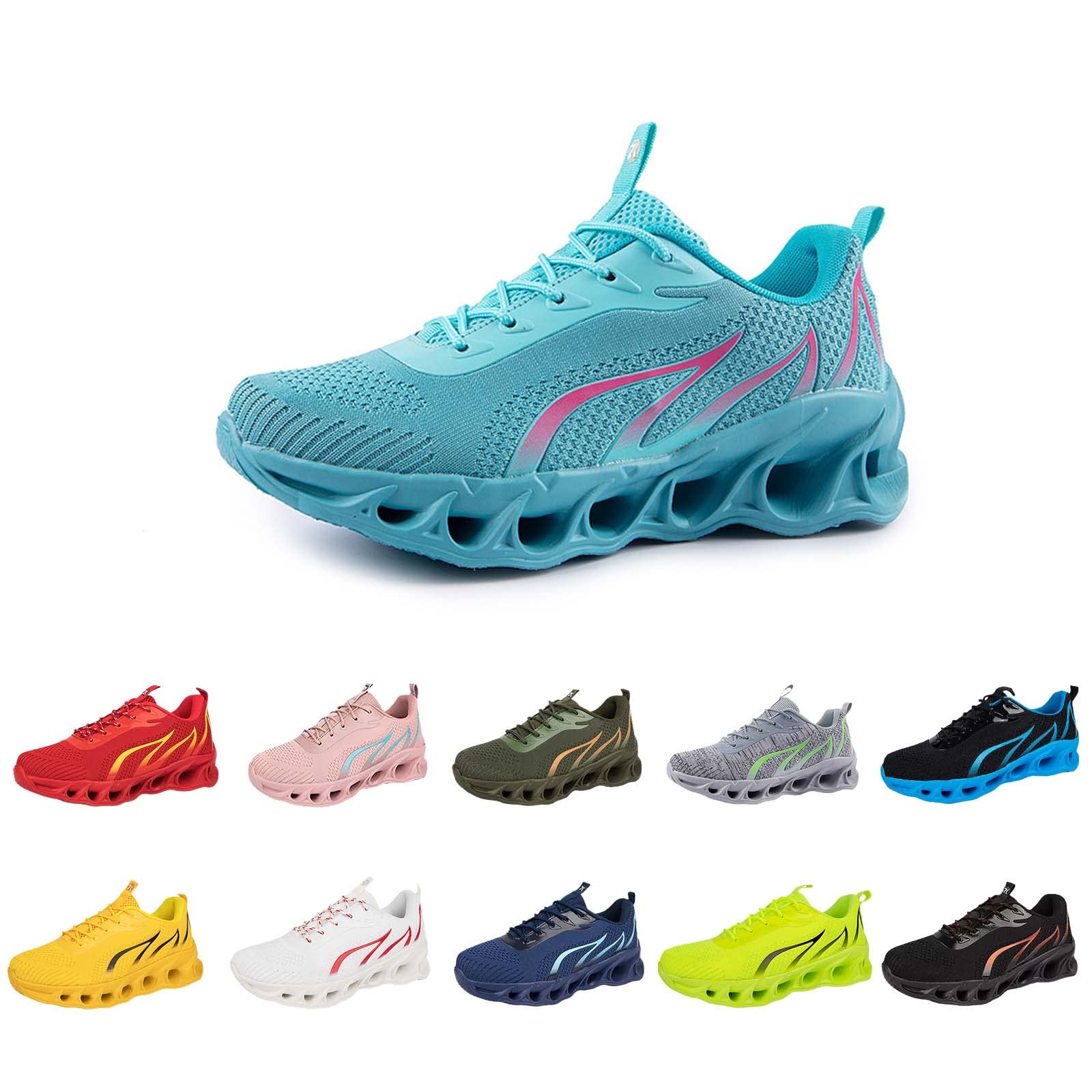 DACHOI Softsfeel Women Relieve Foot Pain Perfect Walking Shoes Neuropathy Casual Fashion Sneakers Non Slip Orthopedic Slip On Running Shoes Sky Blue 42