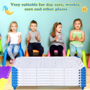 20 Pcs Daycare Cot Sheets for Toddler and Preschool Pure Cotton Breathable Fabric White Cot Sheets Standard Daycare Cot Bed Fitted Sheet for Boys and Girls, 51.18'' W x 23.62'' L (Star Moon Style)