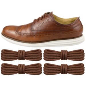 endoto 2 pairs shoelaces replacement round shoe laces for cole haan oxford golf shoes(color:brown,size:38inch)