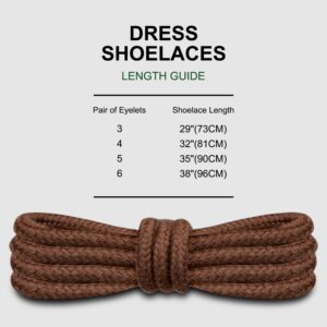 Endoto 2 Pairs Shoelaces Replacement Round Shoe Laces for Cole Haan Oxford Golf Shoes(Color:Brown,Size:38Inch)
