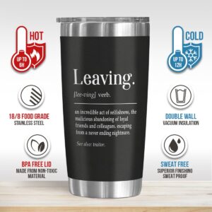 oh canvas Coworker Leaving Gifts For Men, Goodbye Gifts For Coworkers, Retirement Gifts For Men, Moving Away Gifts For Friends, Funny Retirement Gifts For Men (Black 20 Oz)