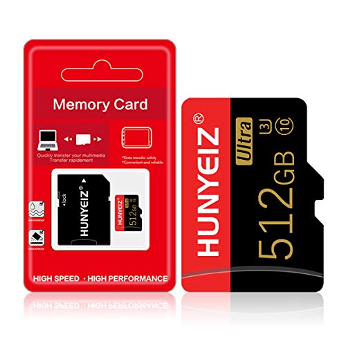 512GB Micro SD Card with Adapter Memory Card Class 10 with Adapter for Smartphone/PC/Computer/Camera/Notebook