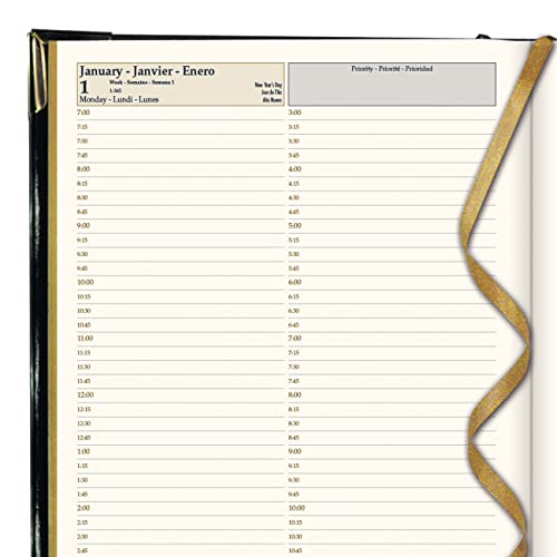 Brownline 2024 Executive Daily Planner, Appointment Book, 12 Months, January to December, Sewn Binding, 10.75" x 7.75", Trilingual, Assorted Colors (CBE514.ASX-24)