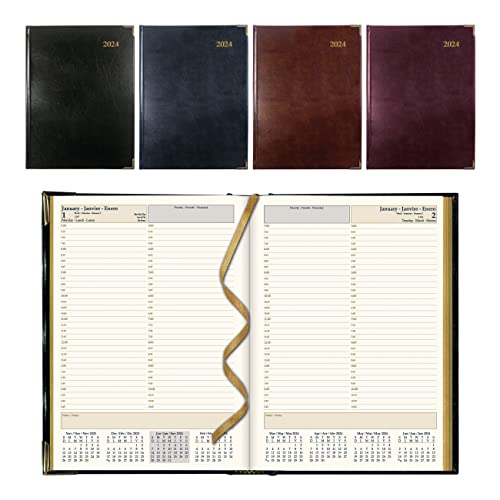 Brownline 2024 Executive Daily Planner, Appointment Book, 12 Months, January to December, Sewn Binding, 10.75" x 7.75", Trilingual, Assorted Colors (CBE514.ASX-24)