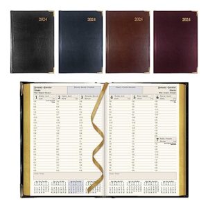 brownline 2024 executive weekly planner, appointment book, 12 months, january to december, sewn binding, 8.187" x 5.625", trilingual, assorted colors (cbe507.asx-24)