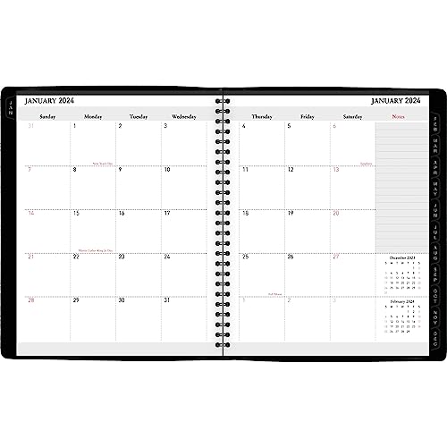 2024-2025 Office Depot® Brand 13-Month Monthly Planner, 7" x 9", Black, January 2024 to January 2025, OD711100