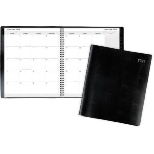 2024 Office Depot® Brand Monthly Planner, 9" x 11", Black, January to December 2024, OD710600