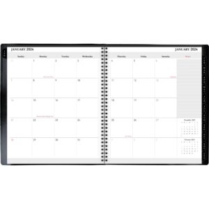 2024 Office Depot® Brand Monthly Planner, 9" x 11", Black, January to December 2024, OD710600