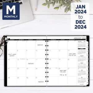 2024 AT-A-GLANCE® Move-A-Page Monthly Planner, 8-3/4" x 11", Black, January to December 2024, 70260E05