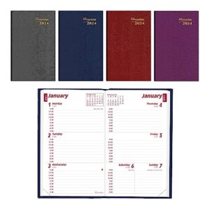 brownline 2024 traditional weekly pocket planner, appointment book, 12 months, january to december, perfect binding, 4.75" x 3", assorted colors (cb303.asx-24)