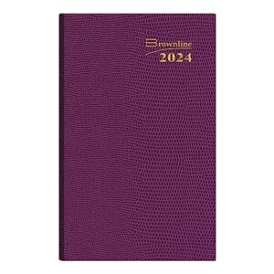 Brownline 2024 Traditional Weekly Pocket Planner, Appointment Book, 12 Months, January to December, Perfect Binding, 4.75" x 3", Assorted Colors (CB303.ASX-24)