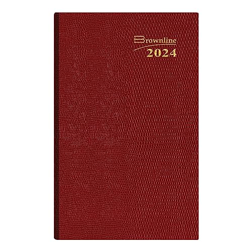 Brownline 2024 Traditional Weekly Pocket Planner, Appointment Book, 12 Months, January to December, Perfect Binding, 4.75" x 3", Assorted Colors (CB303.ASX-24)