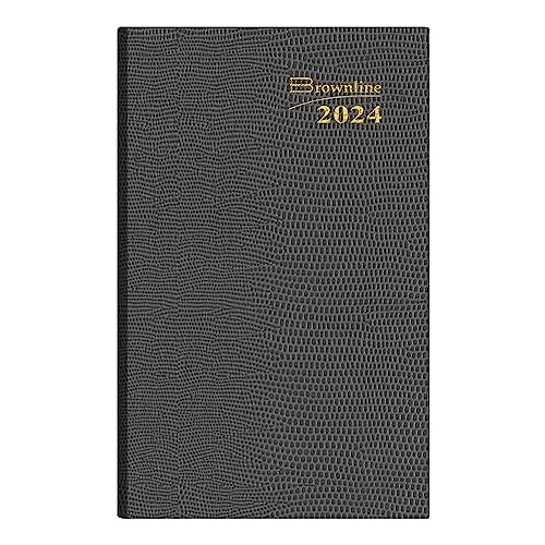 Brownline 2024 Traditional Weekly Pocket Planner, Appointment Book, 12 Months, January to December, Perfect Binding, 4.75" x 3", Assorted Colors (CB303.ASX-24)