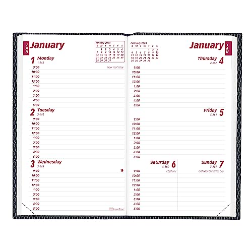 Brownline 2024 Traditional Weekly Pocket Planner, Appointment Book, 12 Months, January to December, Perfect Binding, 4.75" x 3", Assorted Colors (CB303.ASX-24)