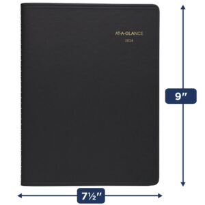 2024 AT-A-GLANCE® Open Scheduling Weekly Planner, 6-3/4" x 8-3/4", Black, January To December 2024, 7085505