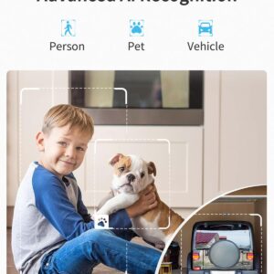 Jennov 2K Pan/Tilt Indoor Cameras for Home Security - 2.4 GHz Pet Dog Camera with Phone App, WiFi Baby Camera Monitor, Color Night Vision, Motion Detection, Auto Tracking, Compatible with Alexa