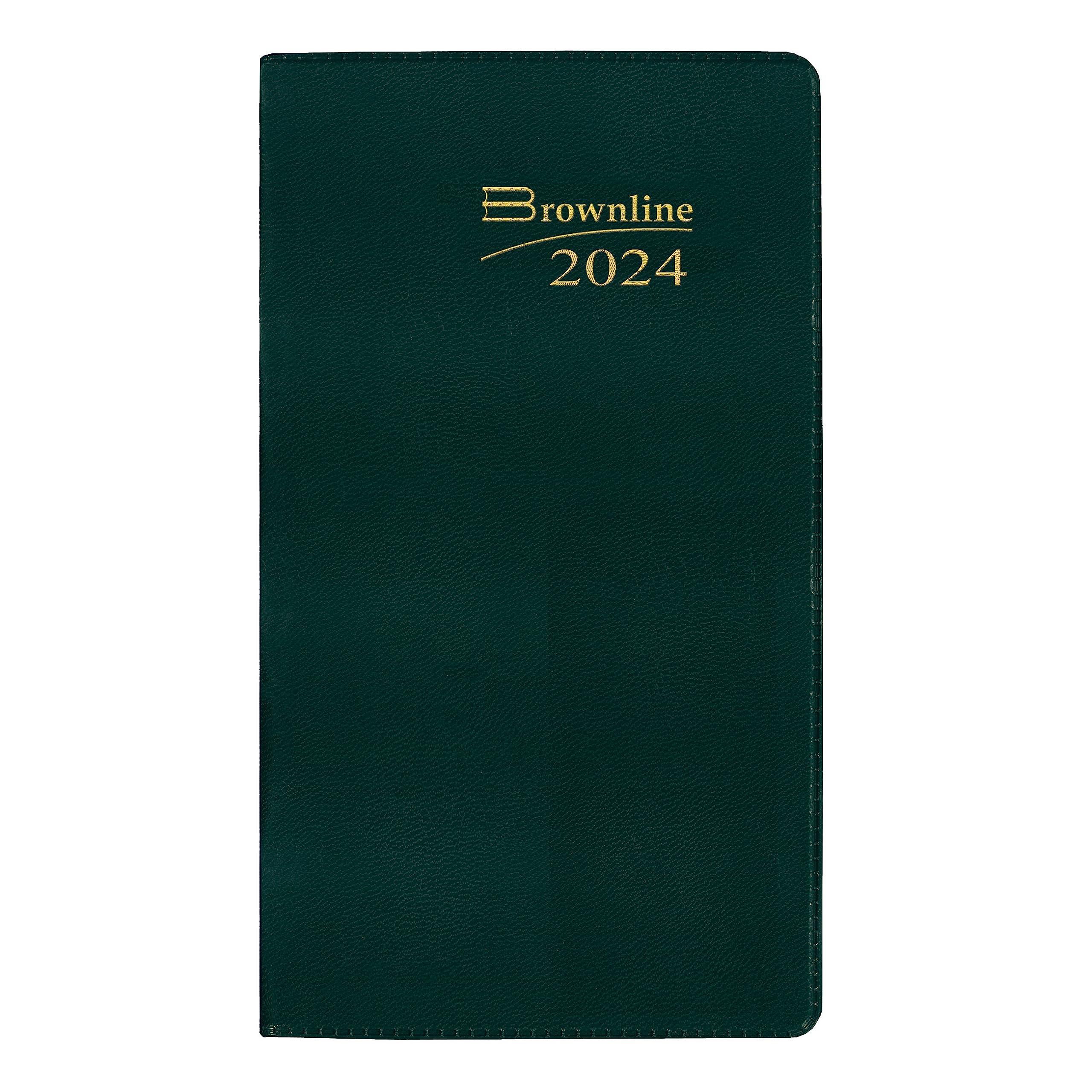 Brownline 2024 Essential Monthly Two-Year Pocket Planner, January 2024 to December 2025, Stitched Binding, 6.5" x 3.5", Assorted Colors (CA24.AST-24)